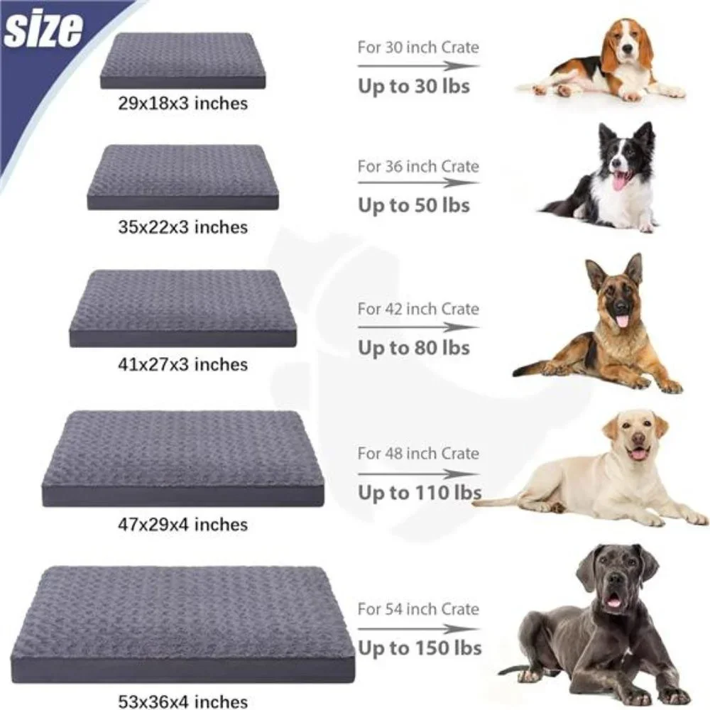 Dog Crate Bed Waterproof Dog Beds for Medium Dogs Rose Velvet Soft Fluffy Bed